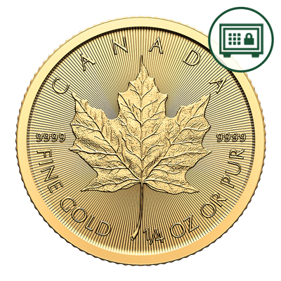A picture of a 1/4 oz Gold Maple Leaf Coin (2024) - Secure Storage